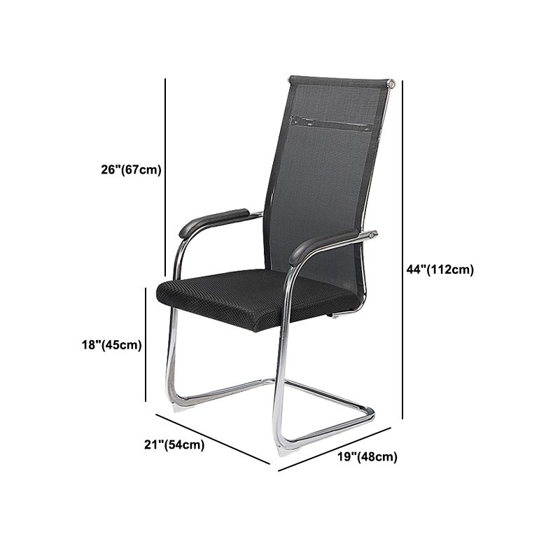 No Wheels Office Chair with Breathable AirGrid High Back Microfiber Chair