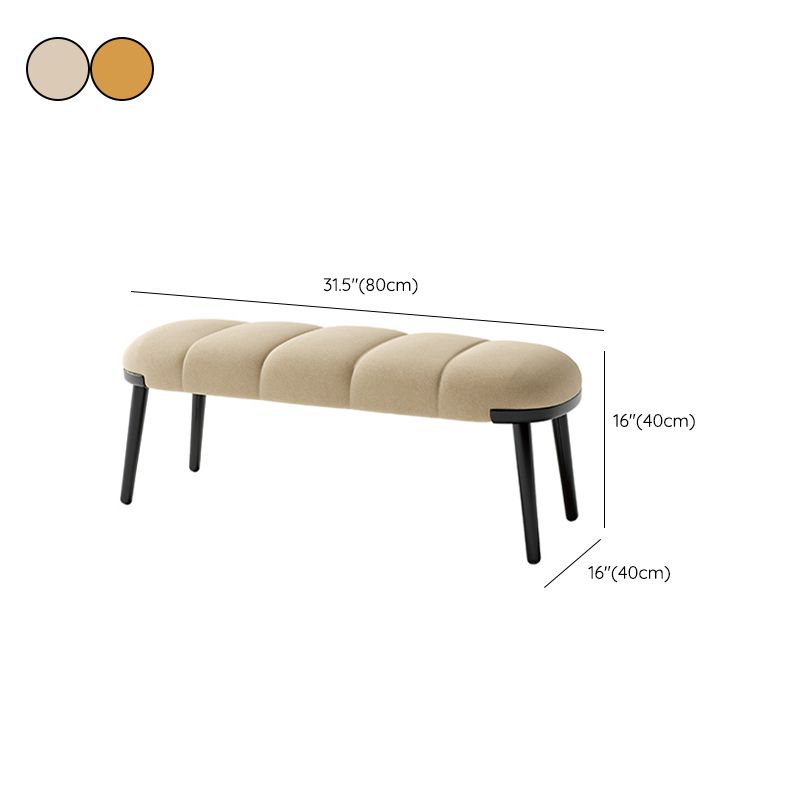 Contemporary Upholstered Bench Home Seating Bench with 4 Legs