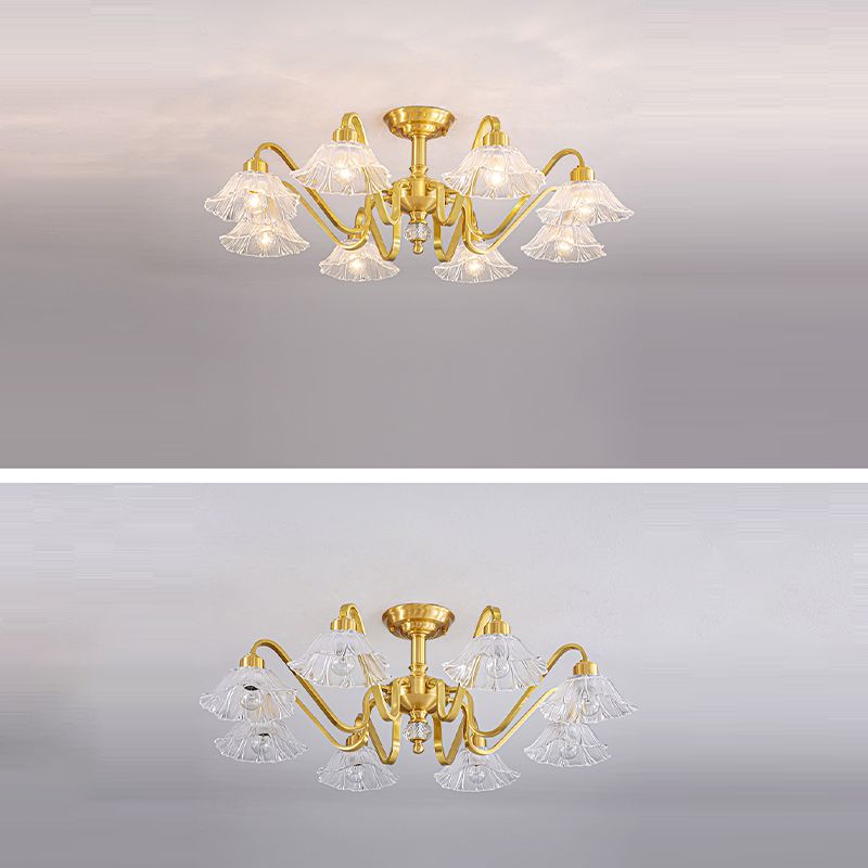 Nordic Style Ceiling Light Adjustable Ceiling Lamp with Glass Shade for Bedroom