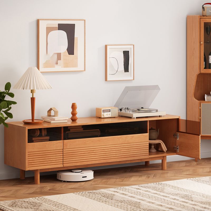 Scandinavian Media Console Wooden TV Console for Living Room