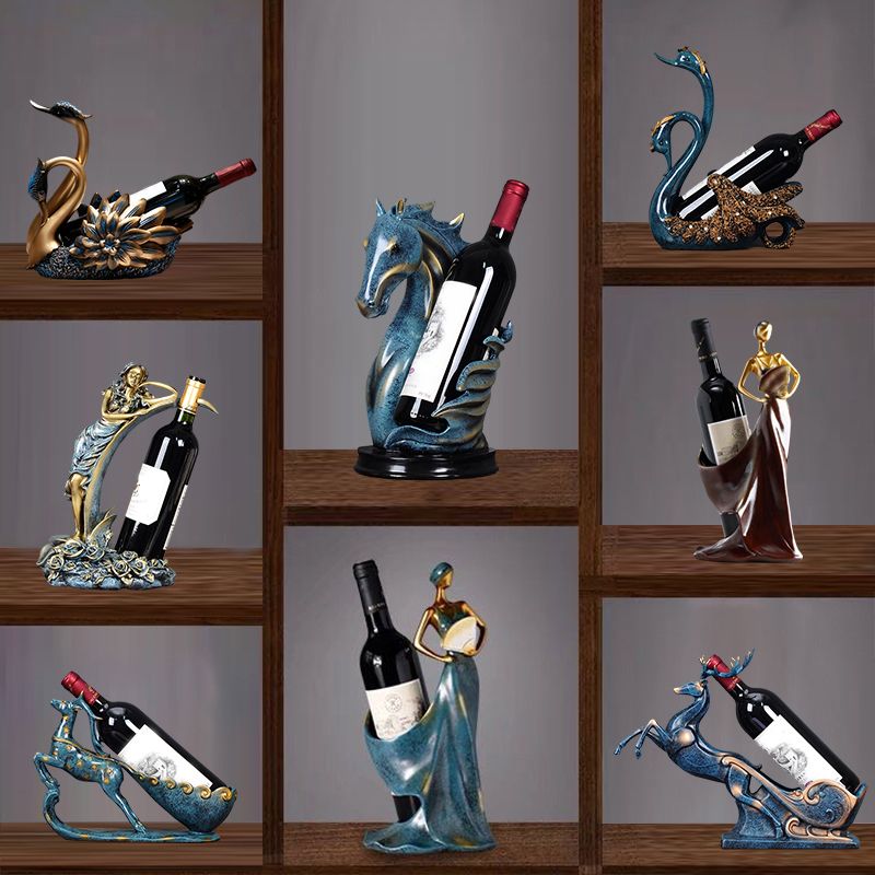 Glam Tabletop Wine Bottle Holder Resin Wine Rack Bottle for Living Room