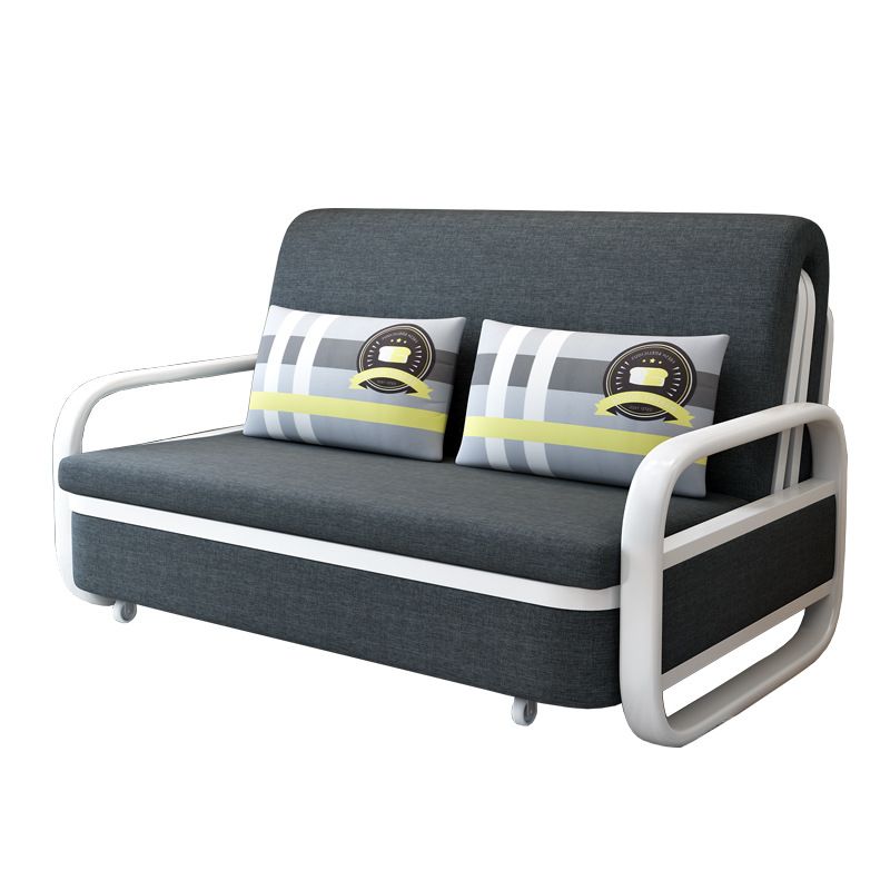 Modern and Contemporary Metal Upholstered No Theme Fabric Bed