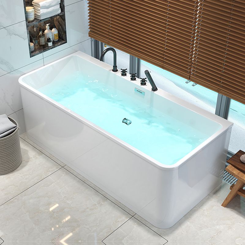 Modern Rectangular Bath Acrylic Center-Front Freestanding Bathtub