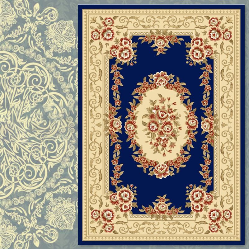 Traditional Medallion Print Carpet Polyester Area Rug Pet Friendly Indoor Carpet for Living Room