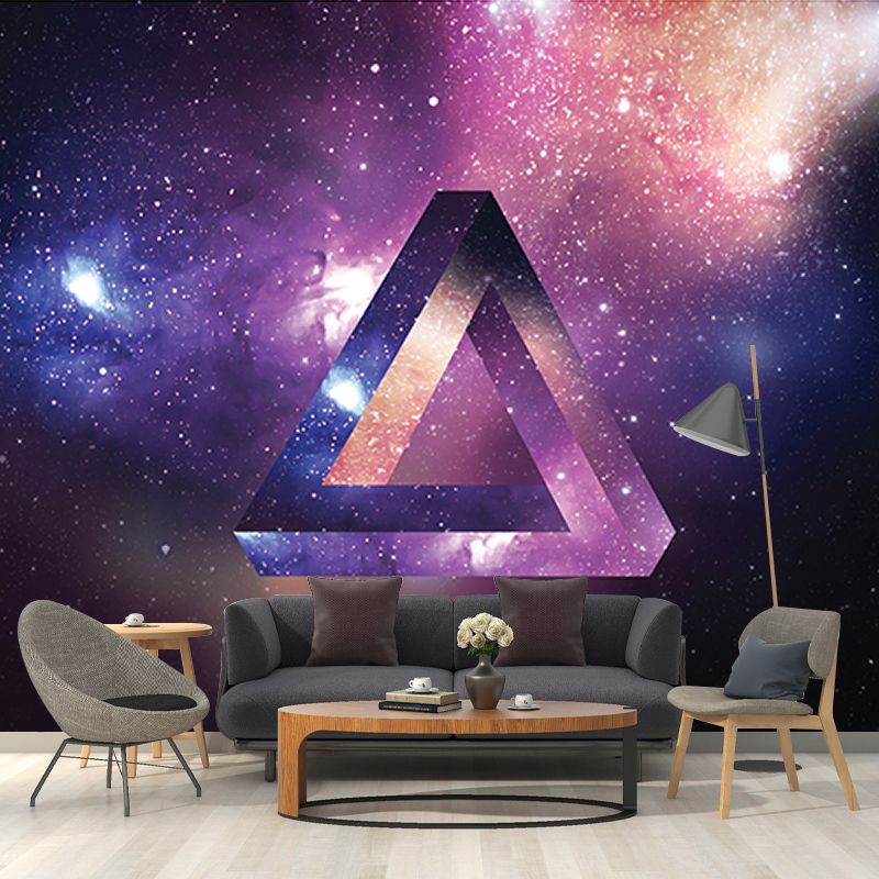 Contemporary Geometric Wall Mural Living Room Stain Resistant Illustration Wall Mural