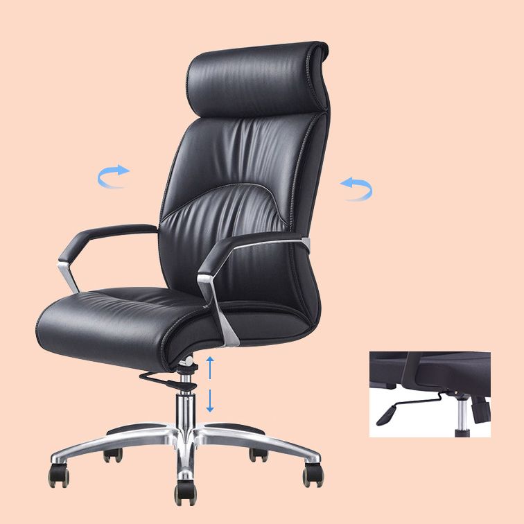 Modern Black Office Chair Fixed Arms No Distressing Ergonomic Desk Chair