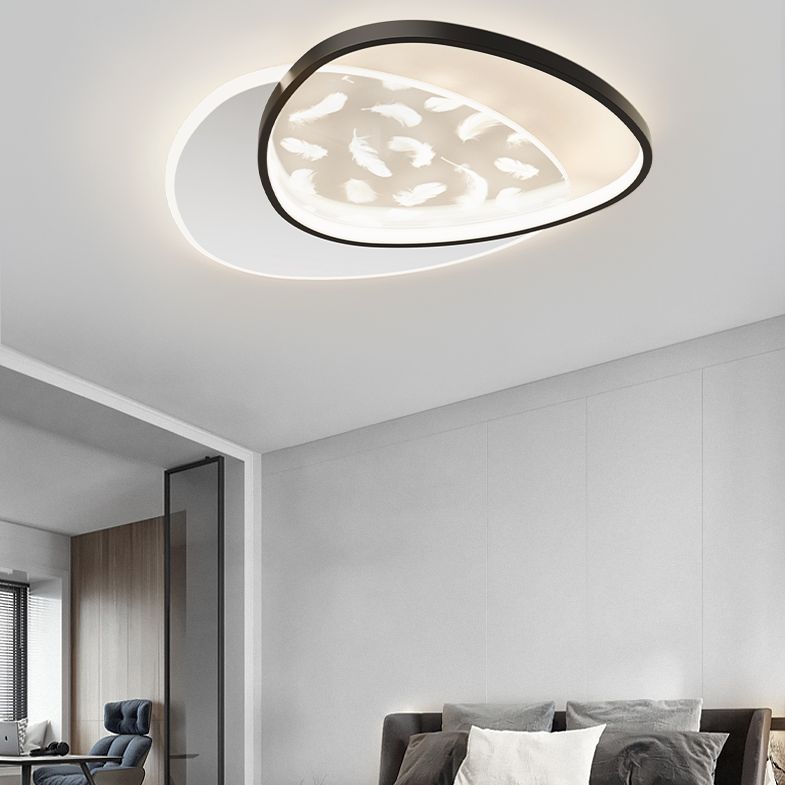 Aluminium Black LED Mont semi-chasseur dans le plafond intérieur de style concis moderne avec une teinte acrylique