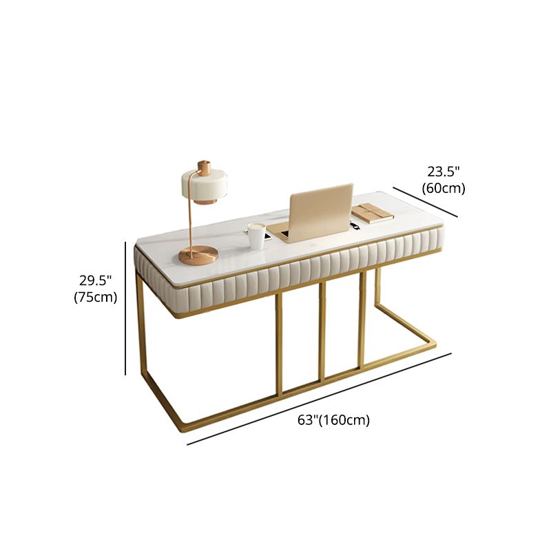 Glam Style Pedestal Writing Desk Curved 1-drawer Office Desk