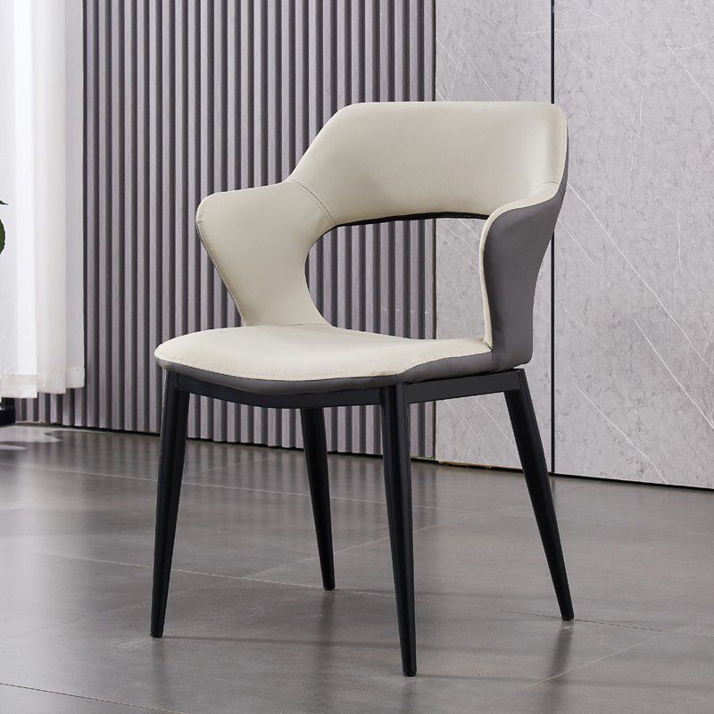 Contemporary Dining Chair Upholstered Open Back Dining Side Chair for Home