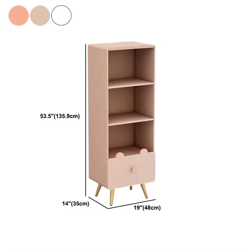 Glam Closed Back Book Shelf Engineered Wood Bookcase with Drawer