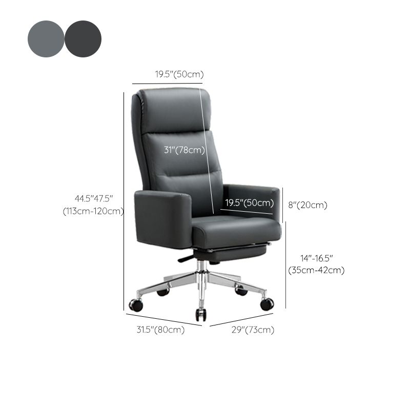 Modern High Back Executive Chair Fixed Padded Arms Managers Chair