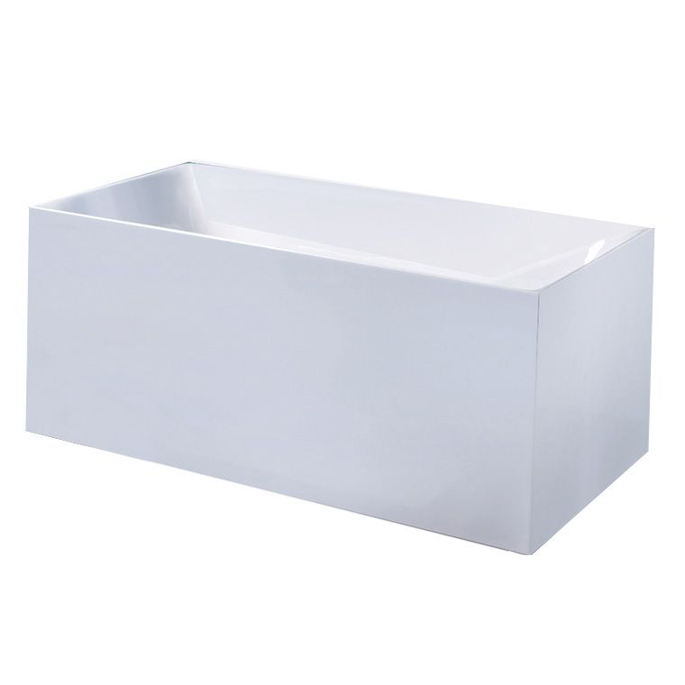 Antique Finish Bathtub Modern Rectangular Back to Wall Soaking Bath Tub