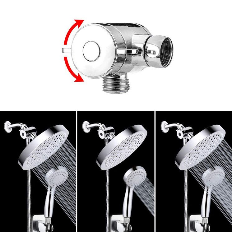 Modern Dual Shower Head Square High Arch Shower Head Combo in Silver