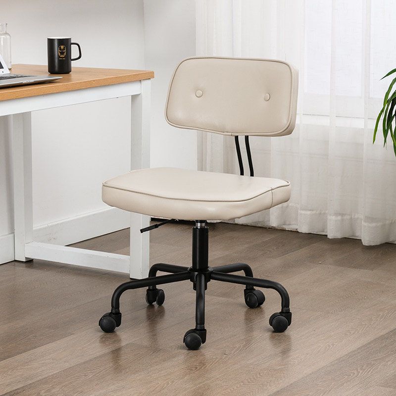 Black Frame Modern Desk Chair with Mid Back Swivel Office Chair with Wheels