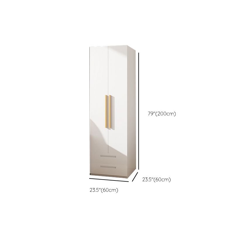 Modern Metal Wardrobe Armoire Freestanding Wardrobe in White