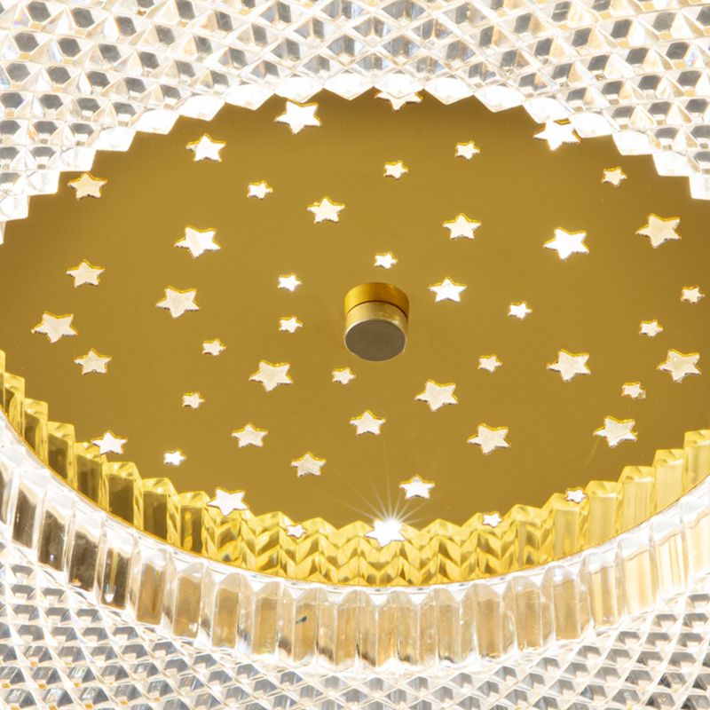 Single Golden Flush Mount Lighting Circle Acrylic LED Ceiling Light