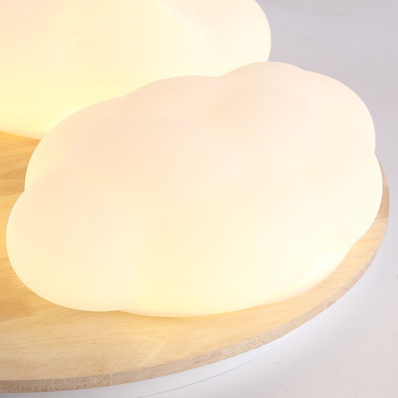 Cloud Shape Flush Light Modern Style Acrylic 3 Lights Flush Ceiling Light in White