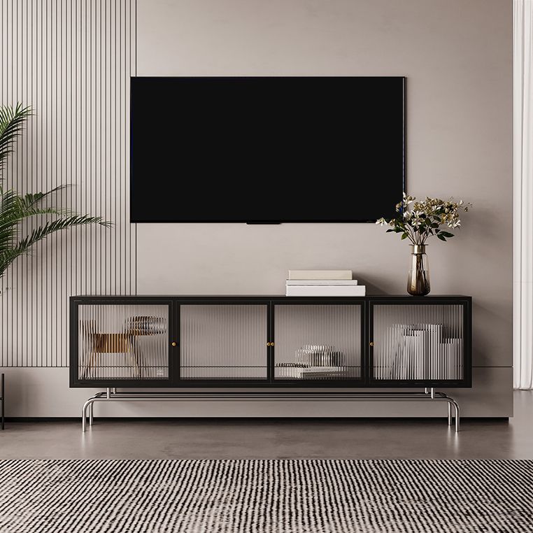 Metal Enclosed Storage TV Stand Industrial TV Cabinet with Splayed Legs