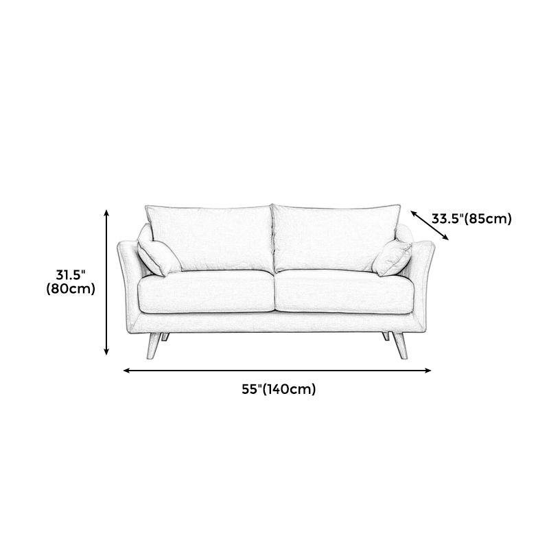 Modern Cotton Blend Loose Back Sofa 33"W Sloped Arm Sofa with Multiple Cushions