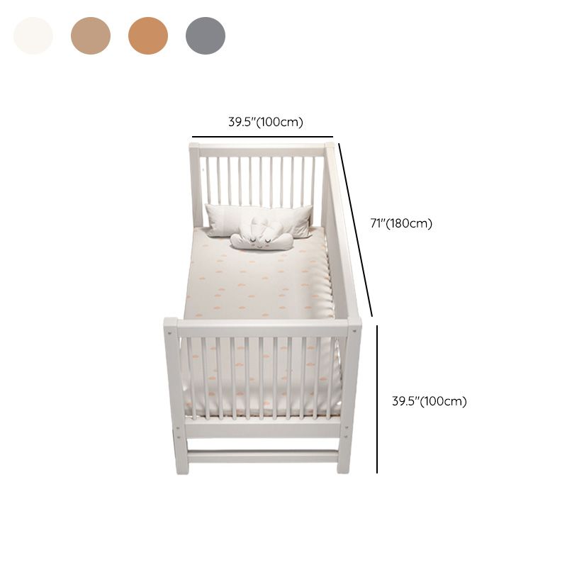 Contemporary Solid Wood Kids Bed with Guardrails No Theme Bed