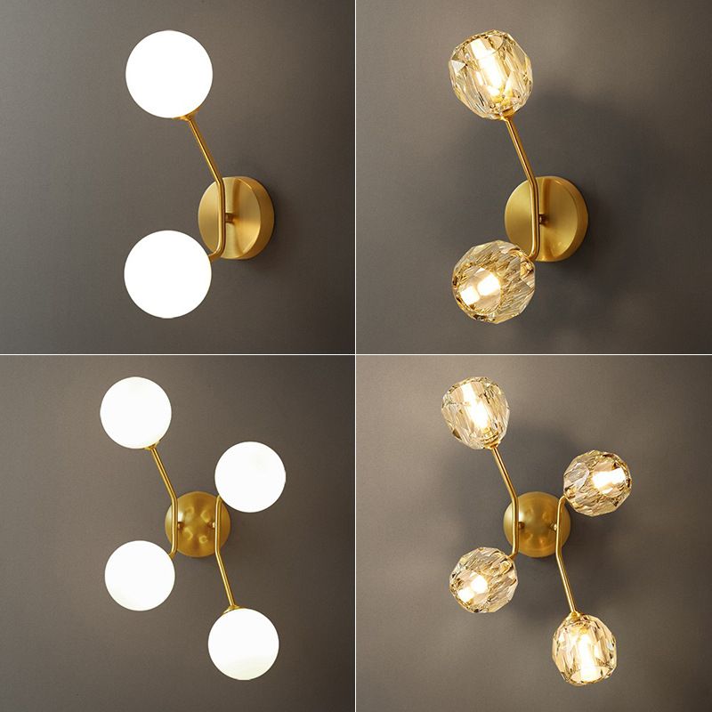 Modern Globe Sconce Light Fixtures Metal Wall Lighting Ideas for Living Room