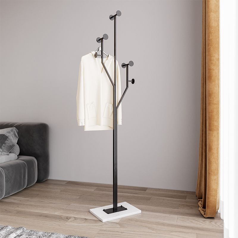 Luxurious Coat Hanger Free Standing Marble Bottom Metal Coat Rack for Bedroom