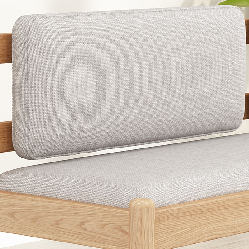 Contemporary Solid Wood Bench Cushioned Backrest Seating Bench with 4 Legs