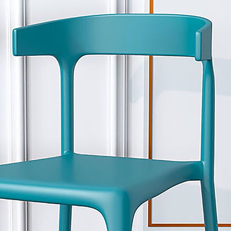 Contemporary Stackable Chairs Dining Kitchen Armless Chair with Plastic Legs