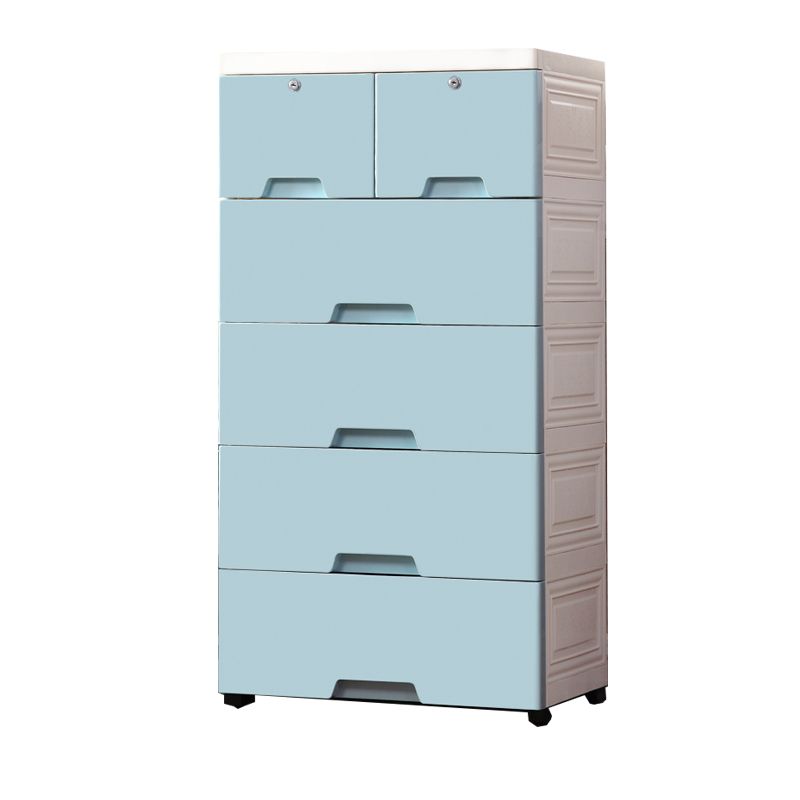 Matte Plastic Kid's Wardrobe 5-Drawer Kids Closet for Bedroom