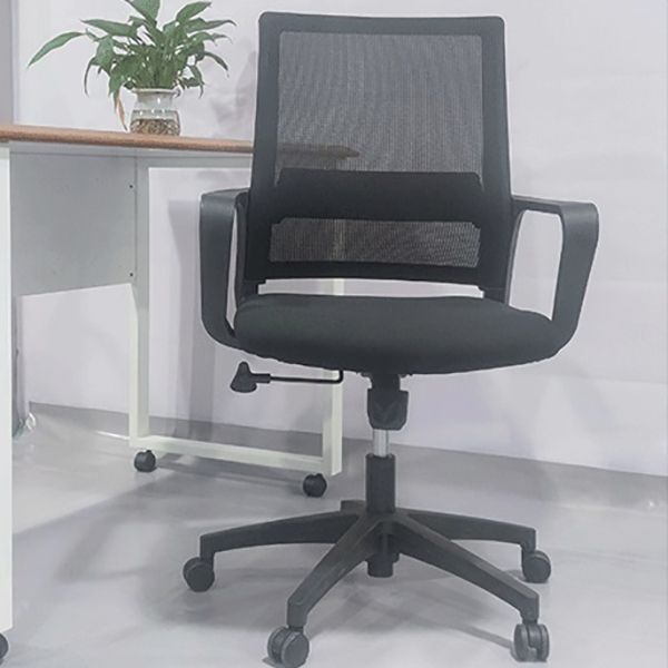 Contemporary High Back Office Chair Black Task Microfiber Chair