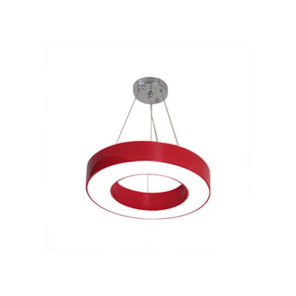 Integrated Led Drum Pendant Light Height Adjustable Metal Hanging Light for Play Room