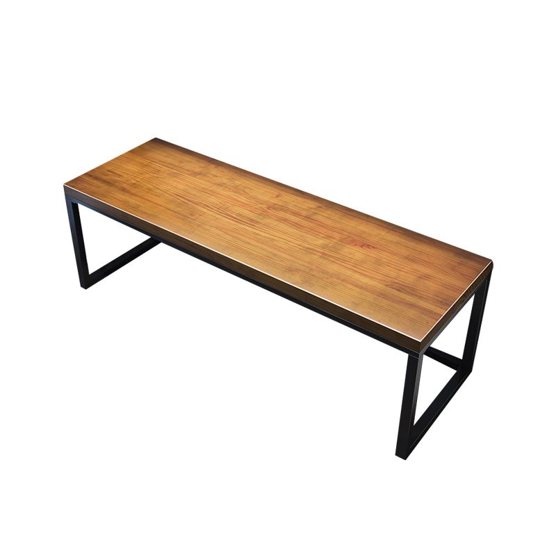 Industrial Wood Computer Desk Sled Rectangular Gaming Desk with Metal Legs