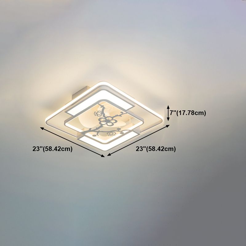 Nordic Style Geometric Fan Light Metal LED Flush Mount Light for Living Room