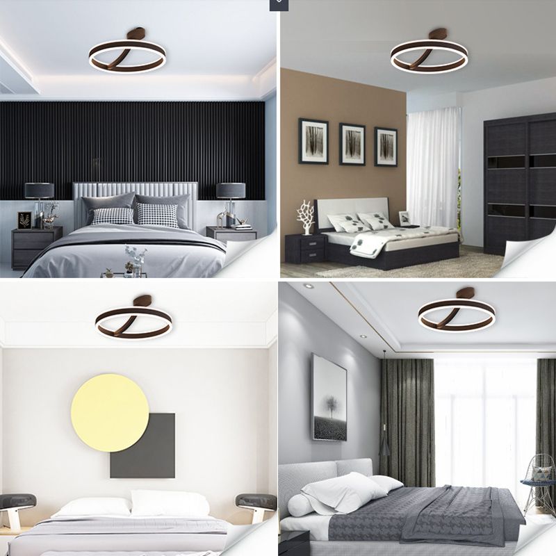 Aluminium Linear LED Semi Flush Mount in Modern Simplicity Acrylic 2-Light Ceiling Light for Bedroom