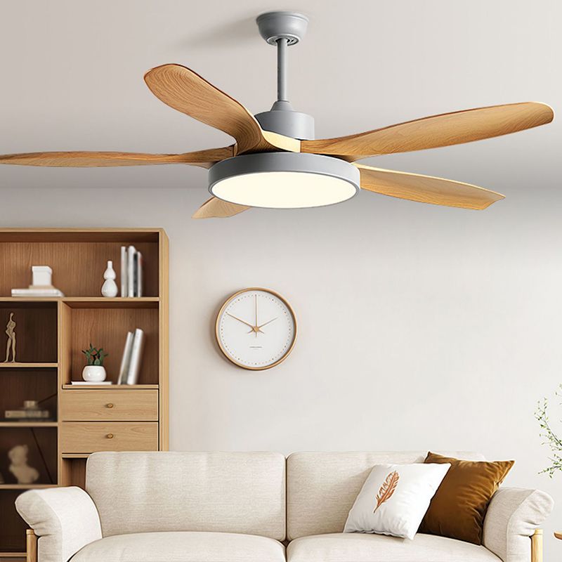 Simple Style LED Ceiling Fan 5-Blade Fan Lighting for Dining Room