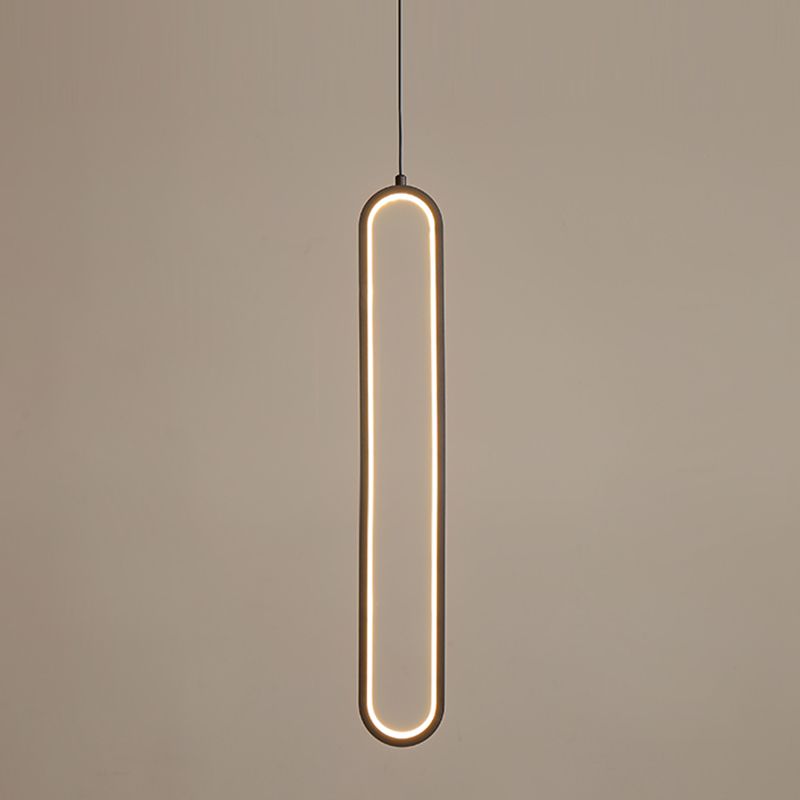 Contemporary Style Linear Shape Pendant Lighting Fixture Metal 1 Light Hanging Lamp