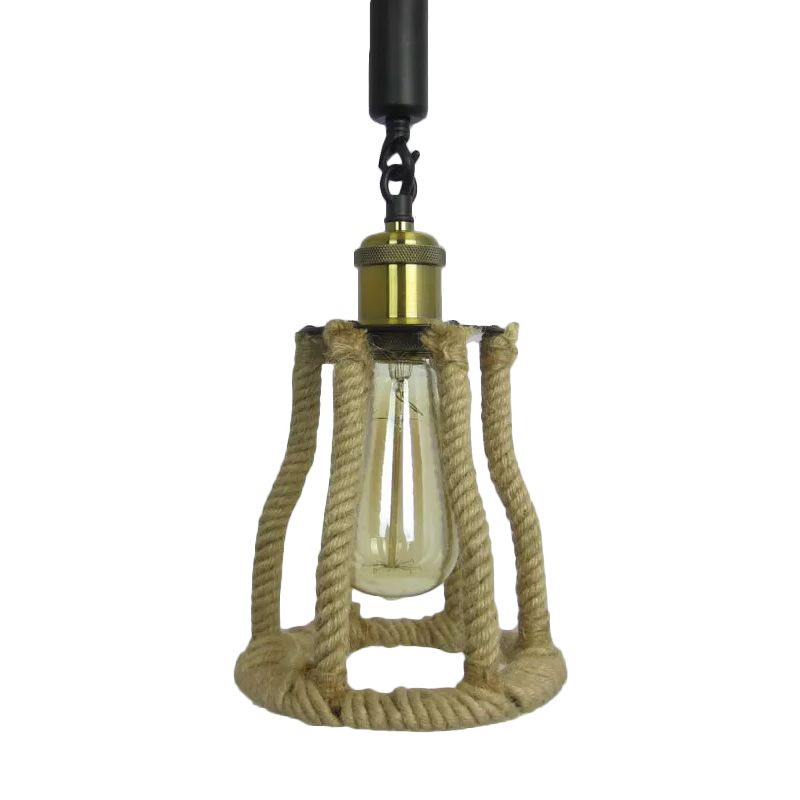 1-Bulb Natural Fiber Corde Pendant