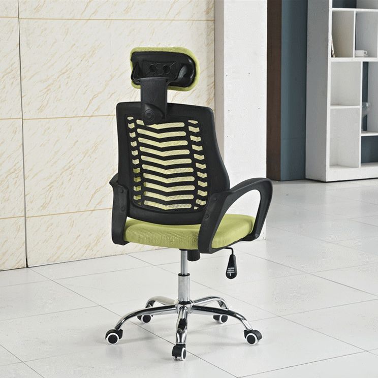 High Back Swivel Office Chair with Headrest Chrome Frame Task Chair