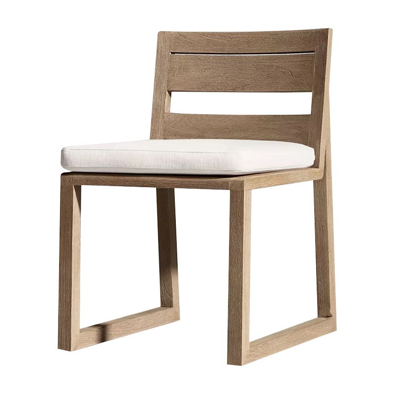 Contemporary Open Back Dining Chairs Solid Wood Outdoors Dining Chairs