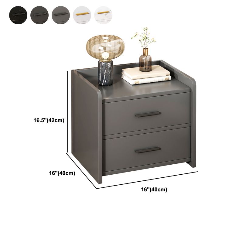 Wooden Nightstand with Drawer /16.5"20.8"Tall Nightstand in Brown / Black / White