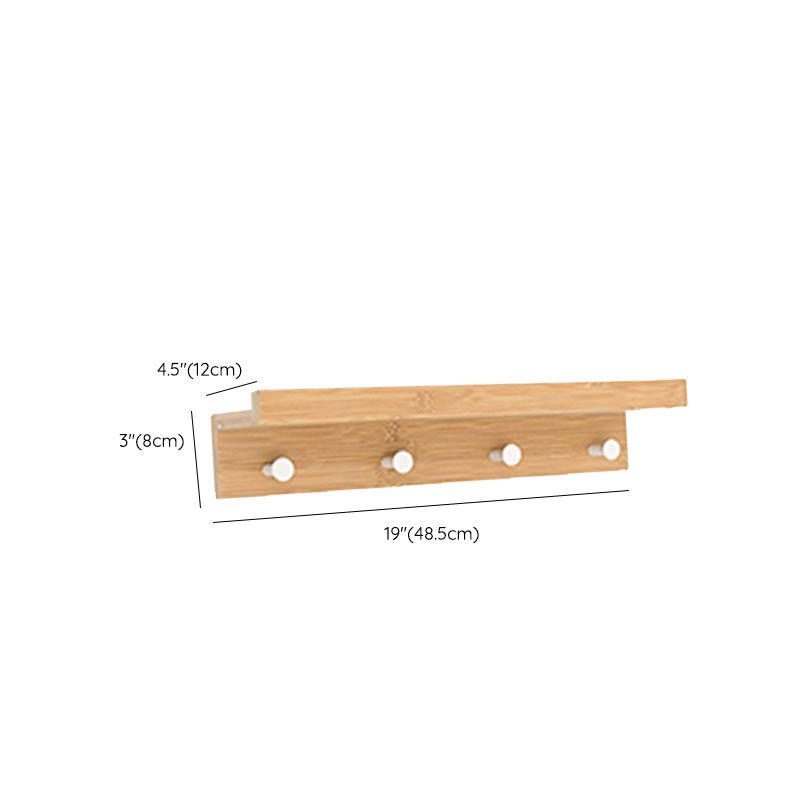 Modern Coat Hanger Wood Wall-Mounted with Shelves and Hooks Entryway Kit