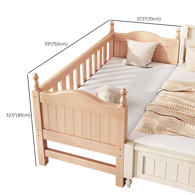 Traditional Solid Wood Nursery Bed Natural Baby Crib with Guardrail