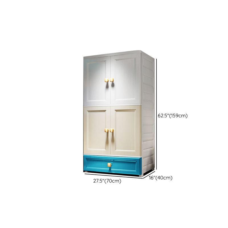 Modern Style Wardrobe Armoire Plastic Wardrobe Closet with Drawers