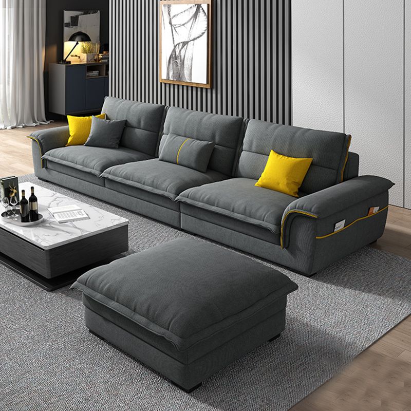 37.4"High Dark Gray Pillow Top Arm Sectional Cushion Back Sectional for Living Room