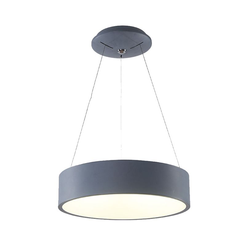 Pintionnaire LED minimaliste lustre gris / blanc de plafond Cercle Light avec une teinte acrylique, 18 "/23.5" W