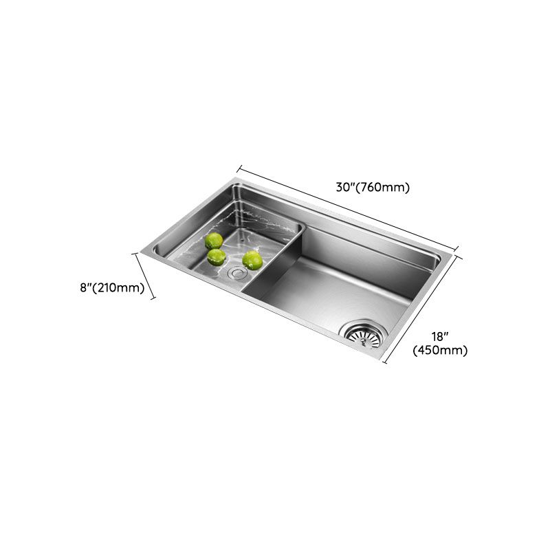 Drop-In Kitchen Sink Stainless Steel Kitchen Sink with Basket Strainer