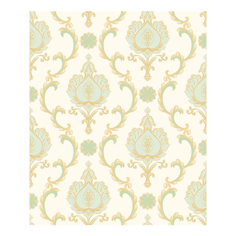 Unpasted Jacquard Wallpaper 33' L x 20.5" W Nostalgic Wall Decor in Soft Color for Bedroom