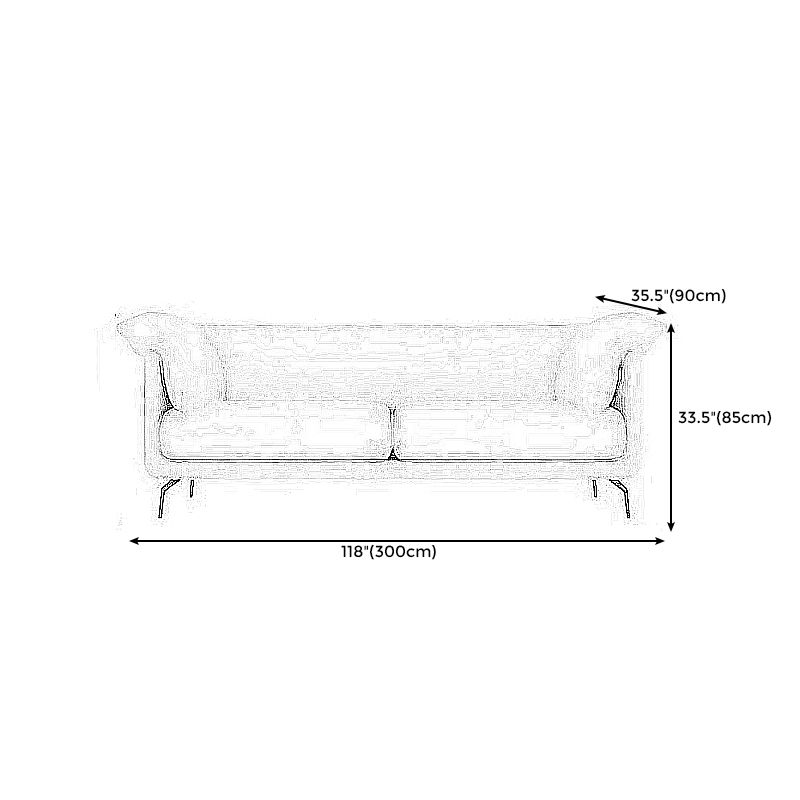 Pillow Top Arm Sectionals 33.46"High Removable Cushion Sofa for Living Room, Beige