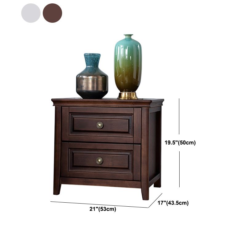 Solid Wood Bed Nightstand Traditional Night Table with Drawer