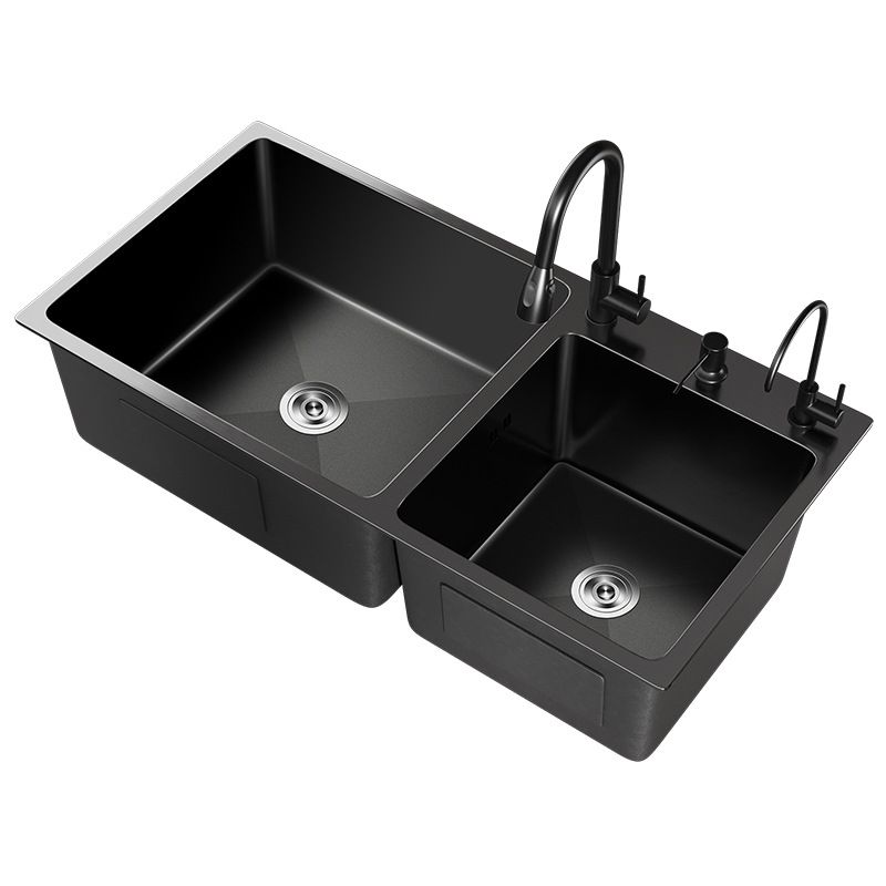 Contemporary Style Kitchen Sink Stainless Steel Drop-In Kitchen Double Sink